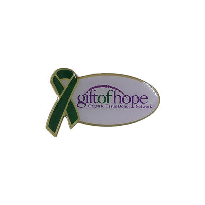Gift of hope ピンズ グリーンリボン 留め具付き