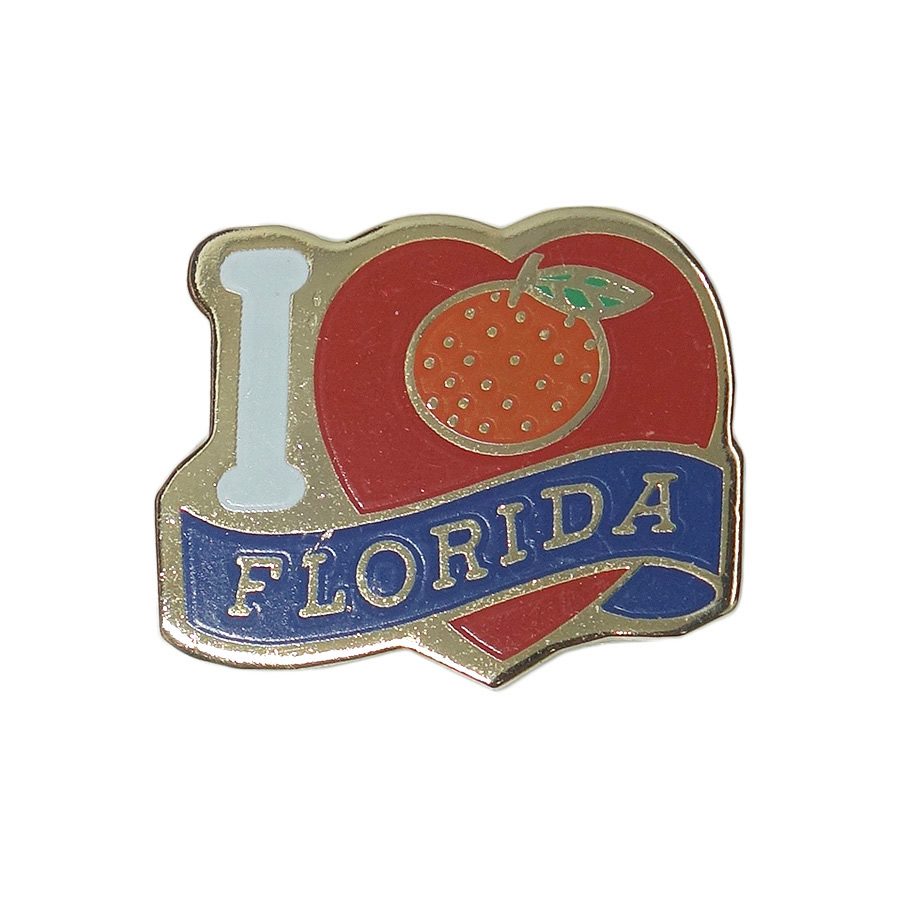 I LOVE FLORIDA ピンズ フロリダ 地域 オレンジ レトロ