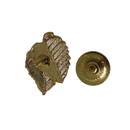 葉っぱ ピンズ 金色 留め具付き