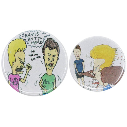 BEAVIS AND BUTT-HEAD ビーバス・アンド・バットヘッド 缶バッジ 2点セット