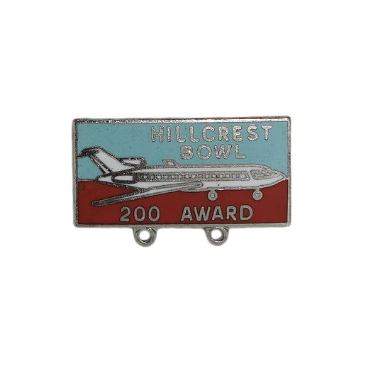 HILLCREST BOWL ボウリング ピンズ 飛行機 200 AWARD 留め具付き