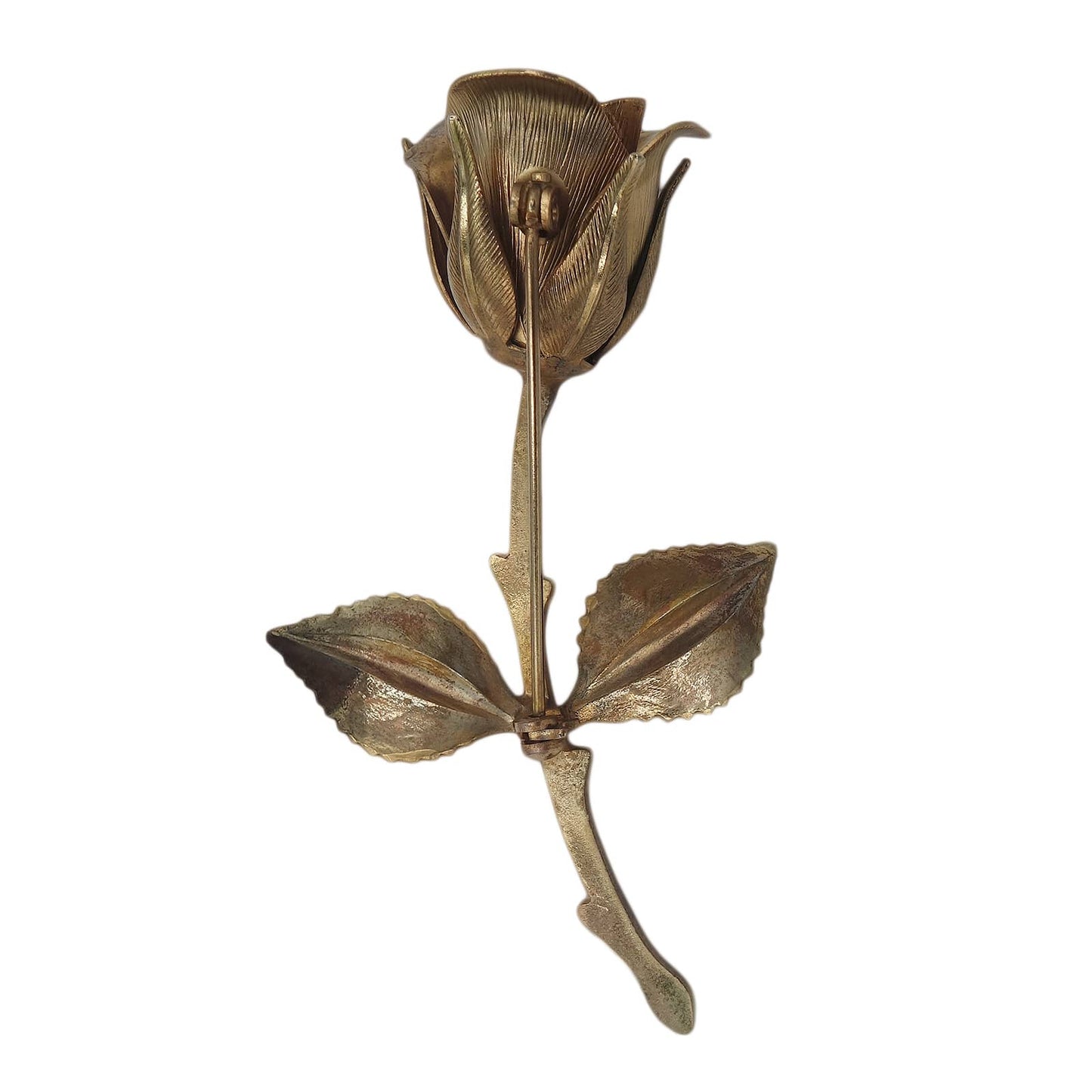 一輪の薔薇 ブローチ 花 金色