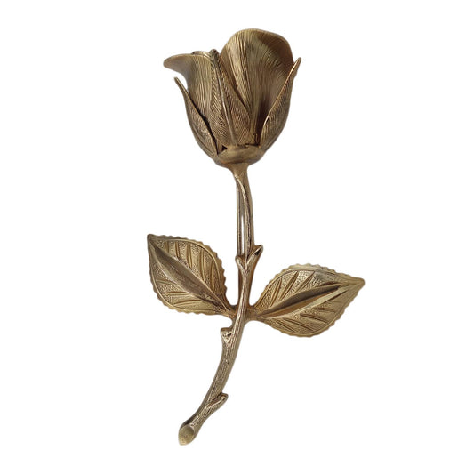 一輪の薔薇 ブローチ 花 金色