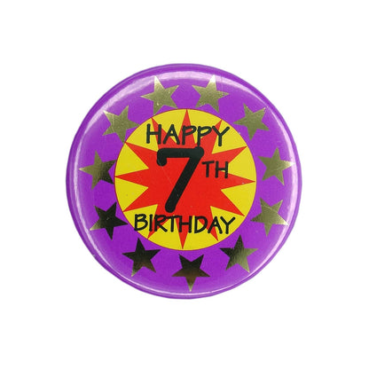 HAPPY 7TH BIRTHDAY 缶バッジ バッチ 7歳 誕生日