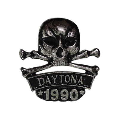 DAYTONA 1990 スカル バイカー ピンズ デイトナ 留め具付き 骸骨 ドクロ