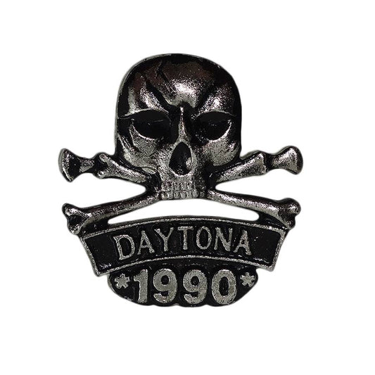 DAYTONA 1990 スカル バイカー ピンズ デイトナ 留め具付き 骸骨 ドクロ