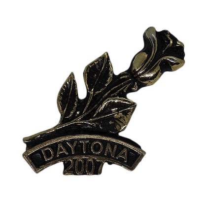 DAYTONA 2007 薔薇 バイカー ピンズ 金色 デイトナ 留め具付き