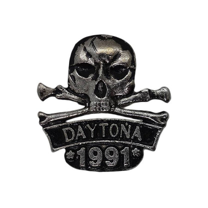 DAYTONA 1991 スカル バイカー ピンズ デイトナ 留め具付き 骸骨 ドクロ