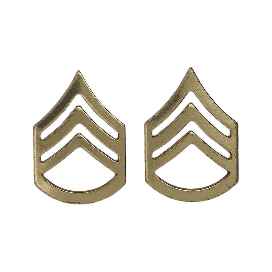 米軍 階級章 二等軍曹 ミリタリー ピンズ 2個セット 留め具付き