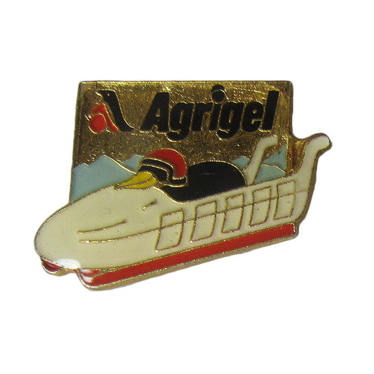 フランス ピンズ Agrigel ボブスレーをするペンギン レトロ ピンバッジ