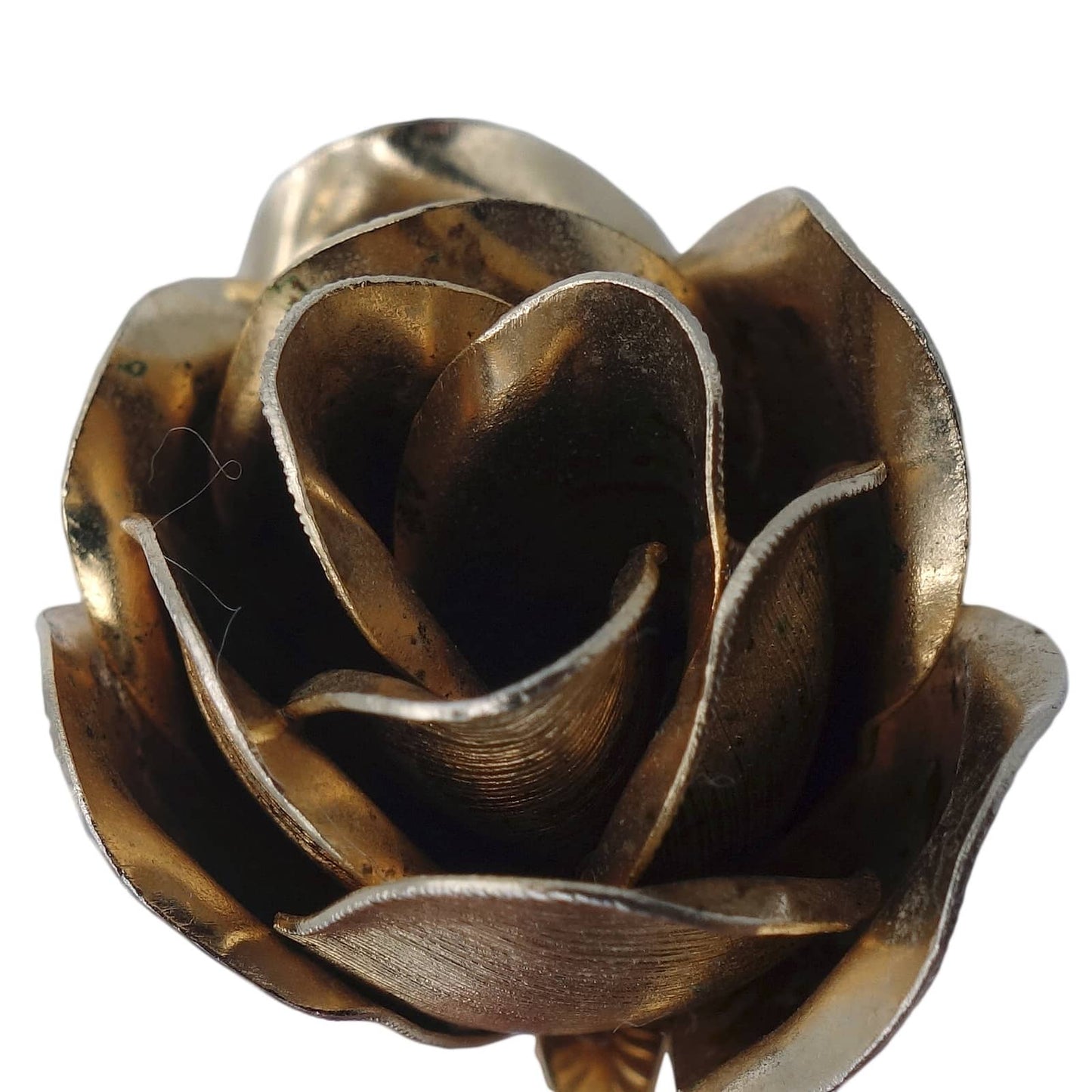 一輪の薔薇 ブローチ 花 金色