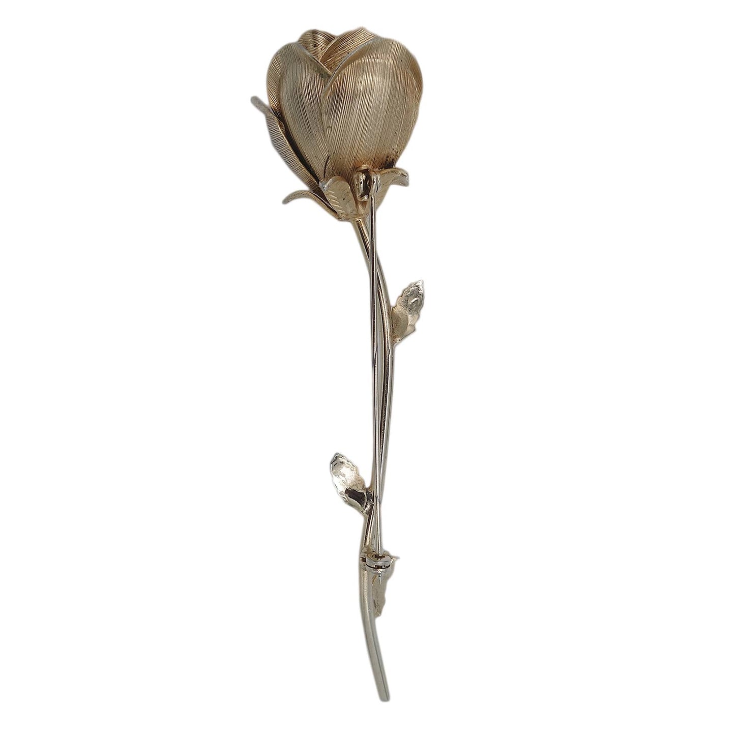一輪の薔薇 ブローチ 花 金色