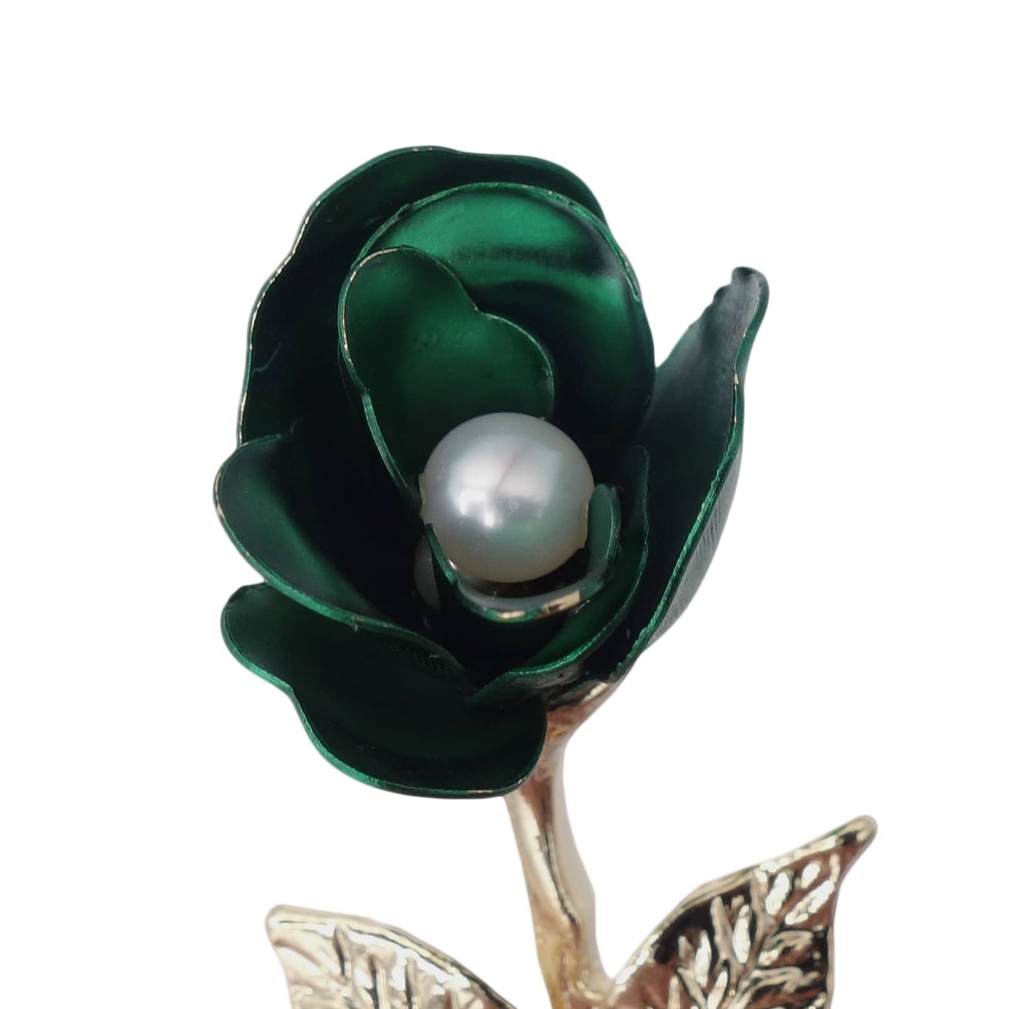 緑の薔薇 ブローチ 花