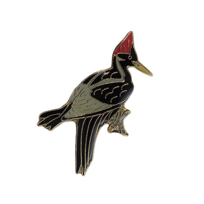 キツツキ ピンズ 鳥 留め具付き レトロ ピンバッジ