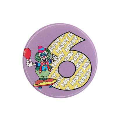 HAPPY BIRTHDAY 6 ピエロ 缶バッジ バッチ 6歳 誕生日