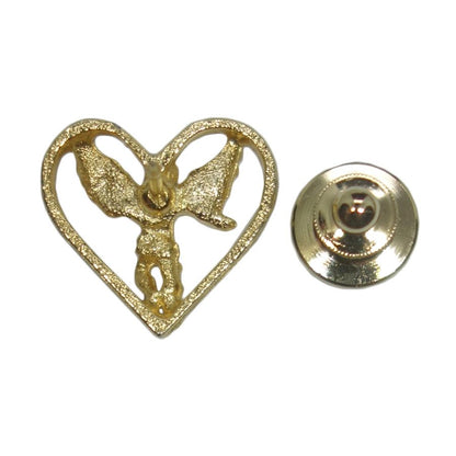 天使 ハート ピンズ エンジェル 金色 留め具付き