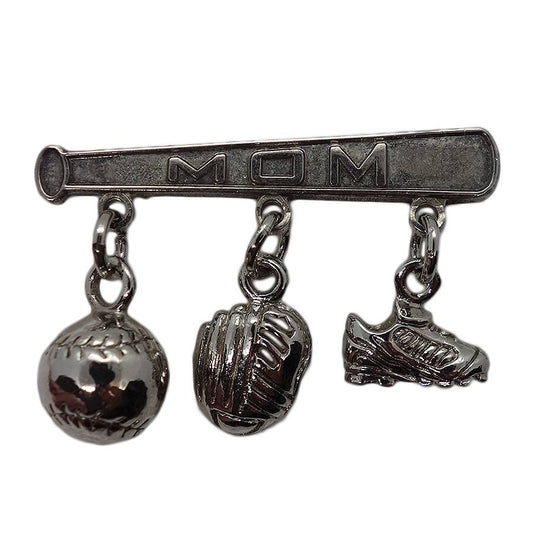 BASEBALL MOM ピンズ 野球 バット ボール グローブ スパイク 留め具付き