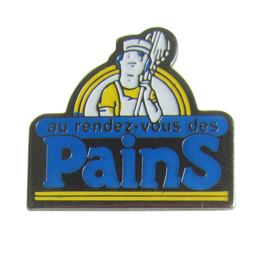 フランス ピンズ Pains パン職人 留め具付き ピンバッジ レトロ