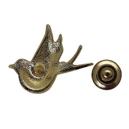 鳥 ピンズ 留め具付き
