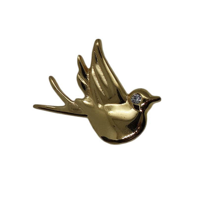 鳥 ピンズ 留め具付き