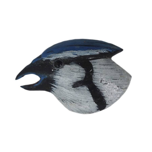 アオカケス ピンズ 鳥 留め具付き