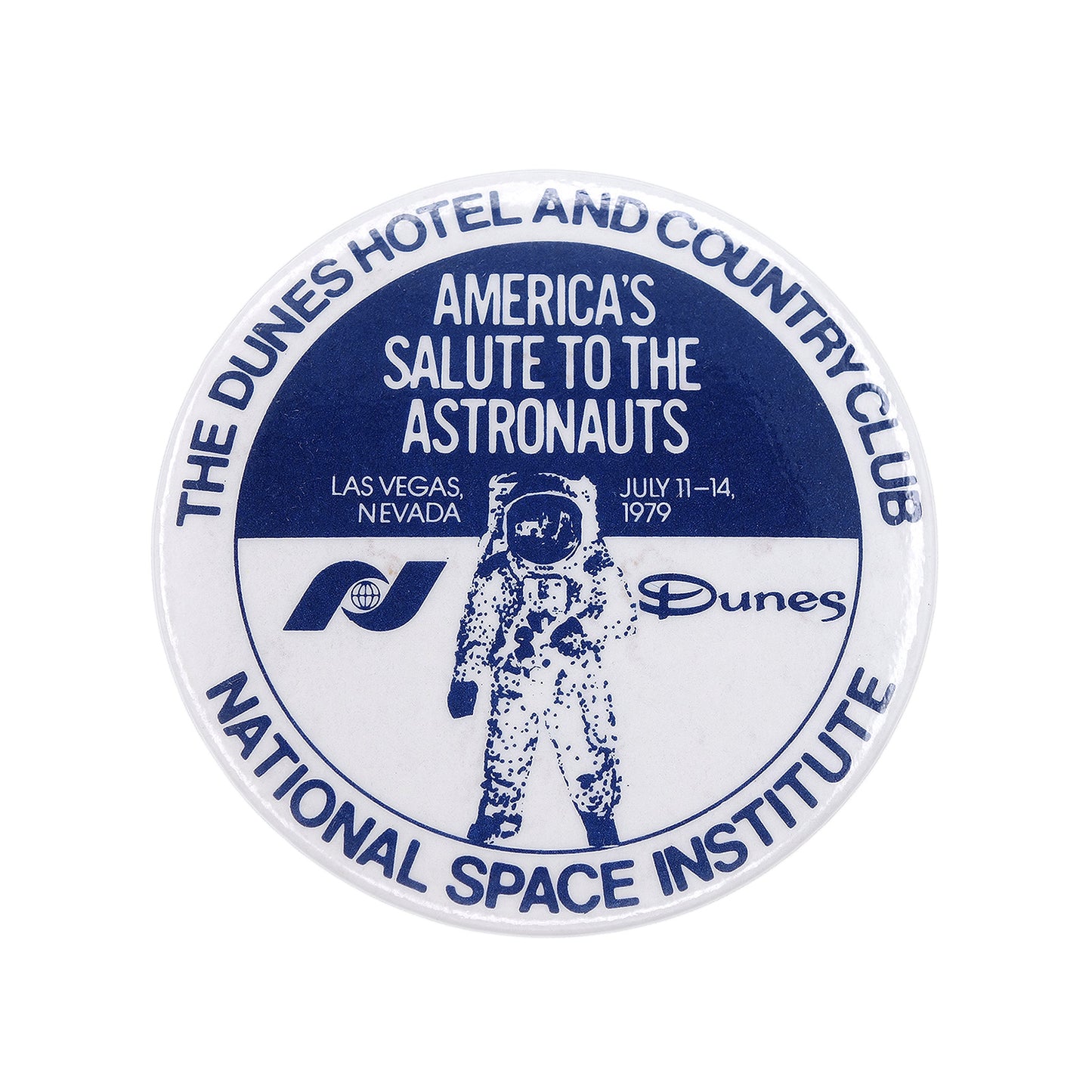 AMERICA'S SALUTE TO THE ASTRONAUTS 缶バッジ 宇宙飛行士