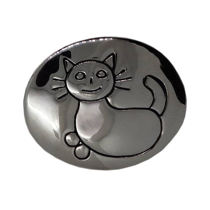 猫 ピンズ 留め具付き