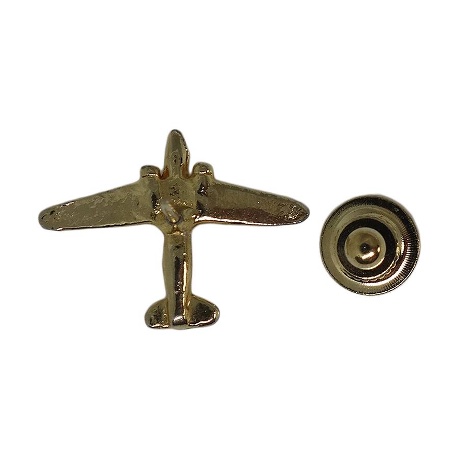 飛行機 ピンズ 留め具付き 金色