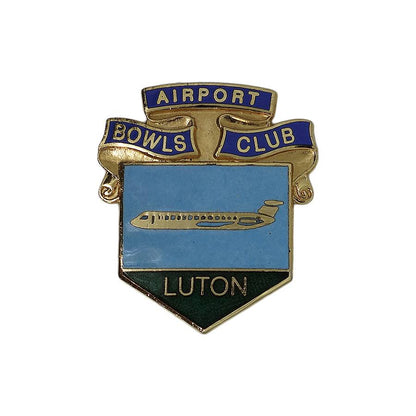 LUTON AIRPORT BOWLS CLUB ブローチ 飛行機 ローンボウルズのクラブ