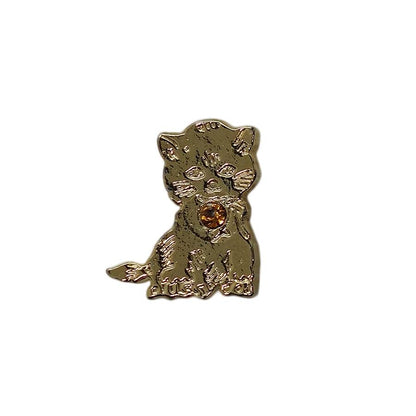 猫 ピンズ ラインストーン 留め具付き
