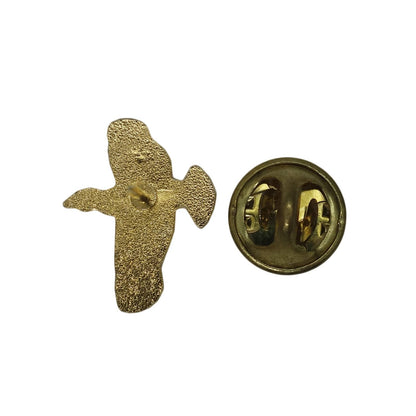 鳥 ピンズ 金色 留め具付き