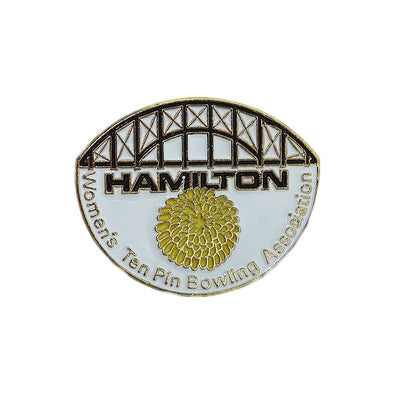 HAMILTON ボウリング ピンバッジ ブローチ 花 橋