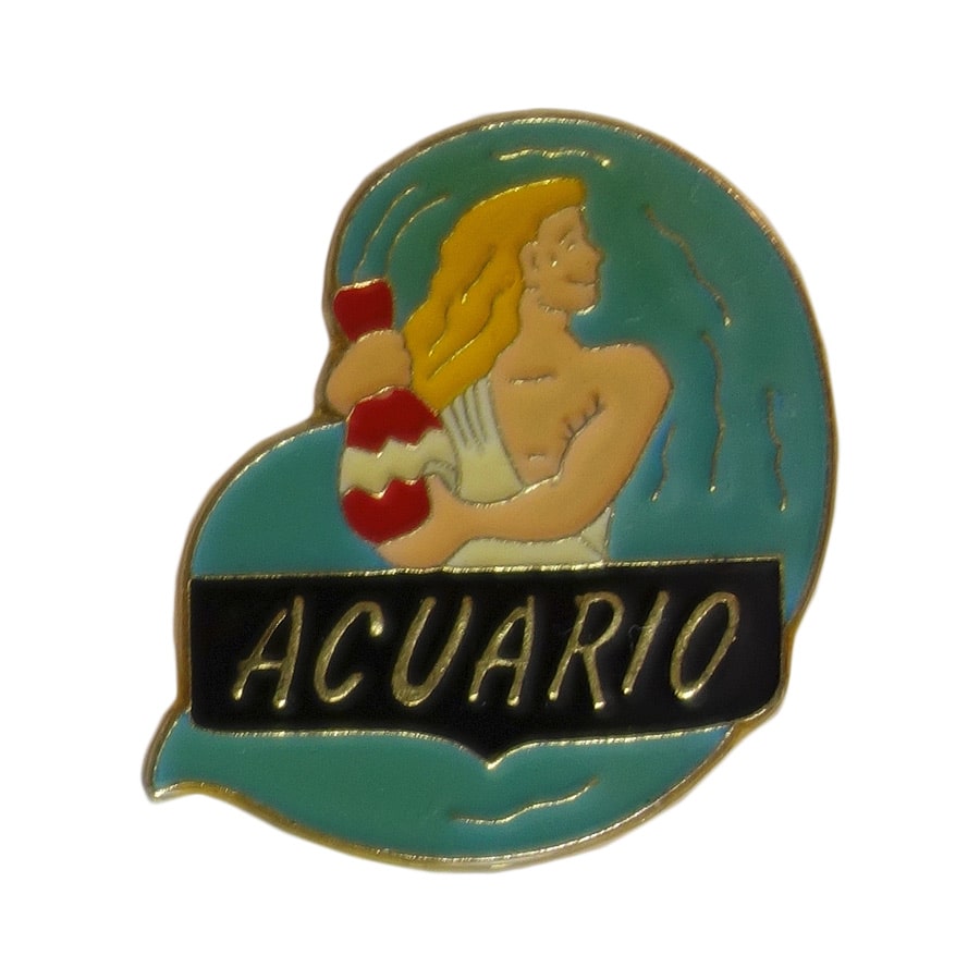 星座 ピンズ みずがめ座  ACUARIO 留め具付き ピンバッジ