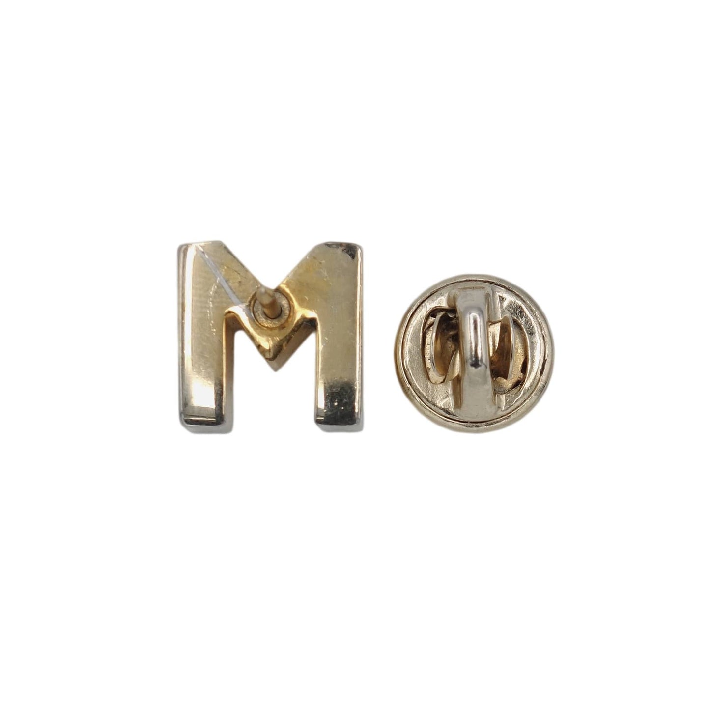アルファベット イニシャル M ピンズ 文字 金色