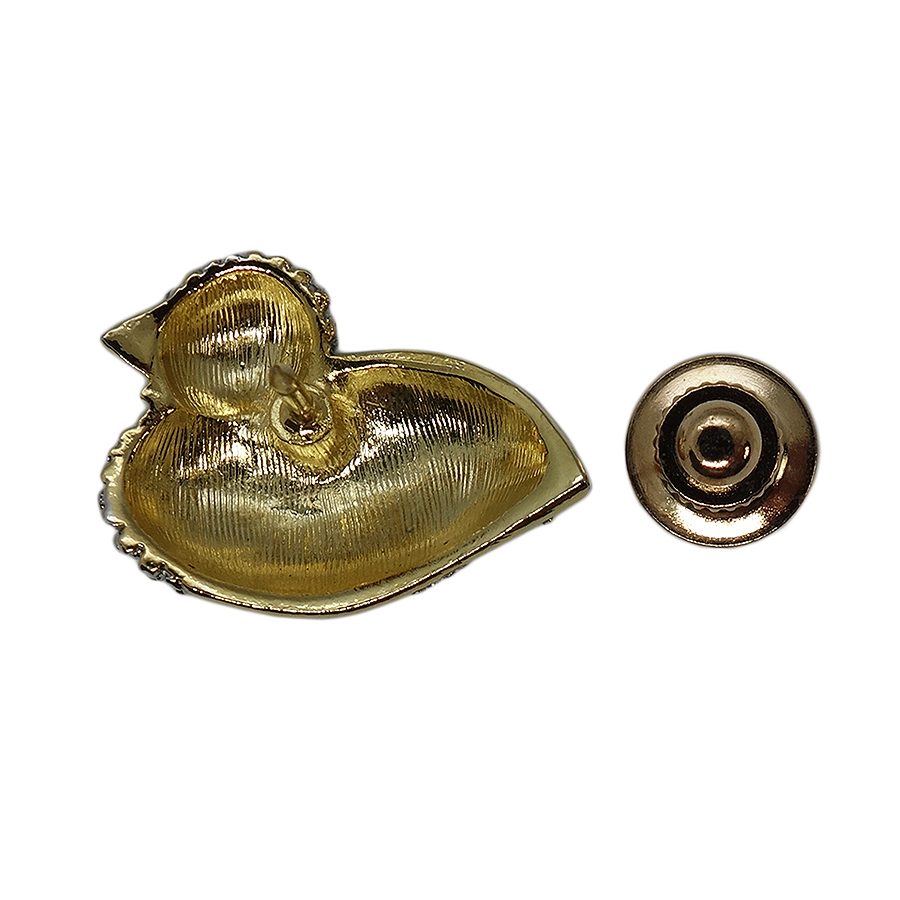 鳥 ピンズ 留め具付き