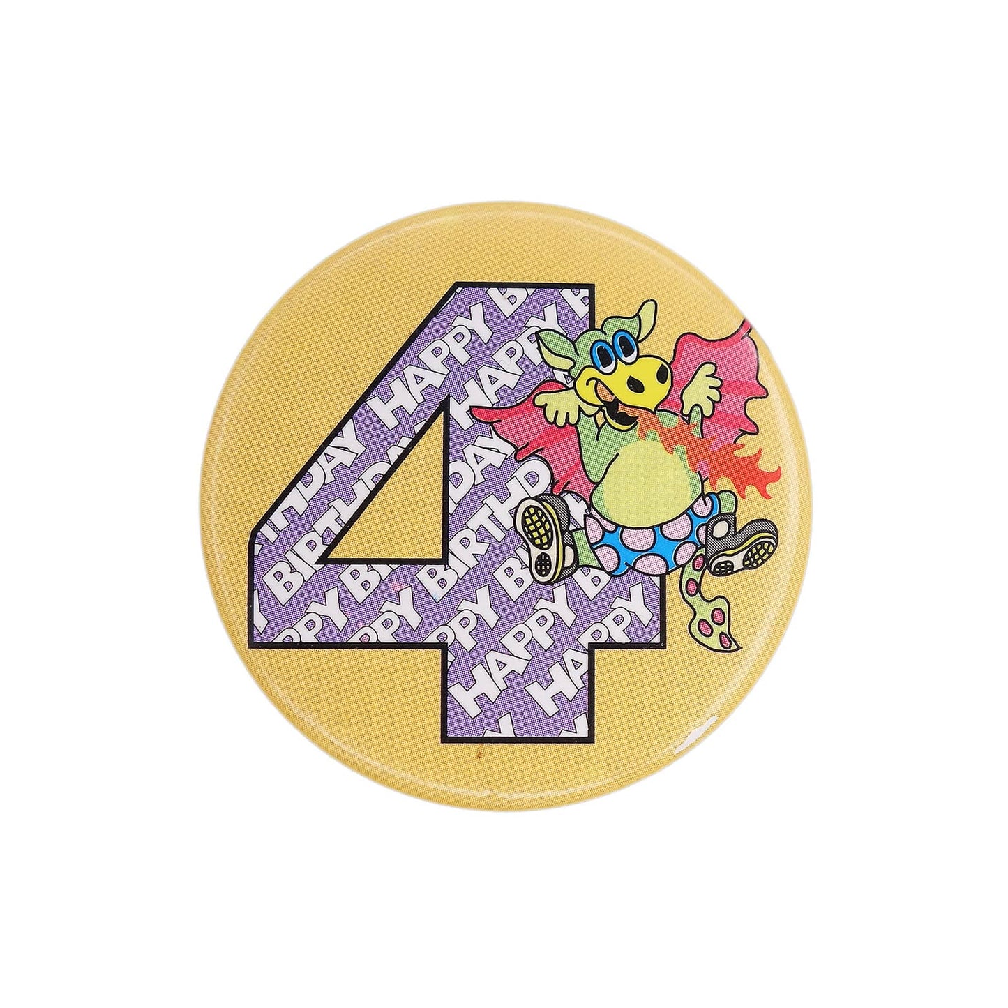 HAPPY BIRTHDAY 4 缶バッジ バッチ 4歳 誕生日 ドラゴン