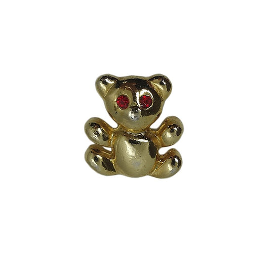 クマ ぬいぐるみ ピンズ テディベア 金色 留め具付き