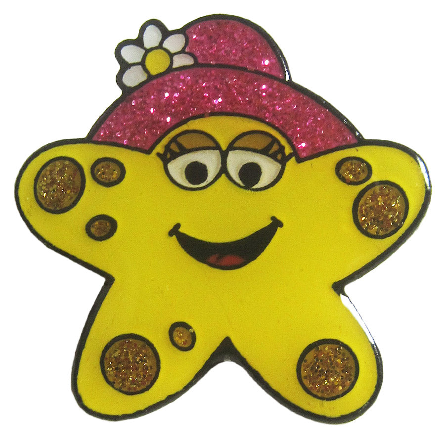 ピンズ ヒトデのキャラクター 留め具付き レトロ ピンバッジ