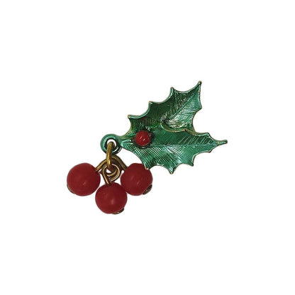 ヒイラギの実 ピンズ 留め具付き クリスマス