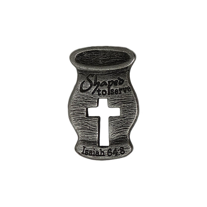 Shaped to serve ピンズ  Isaiah 64:8 クロス 留め具付き CTA