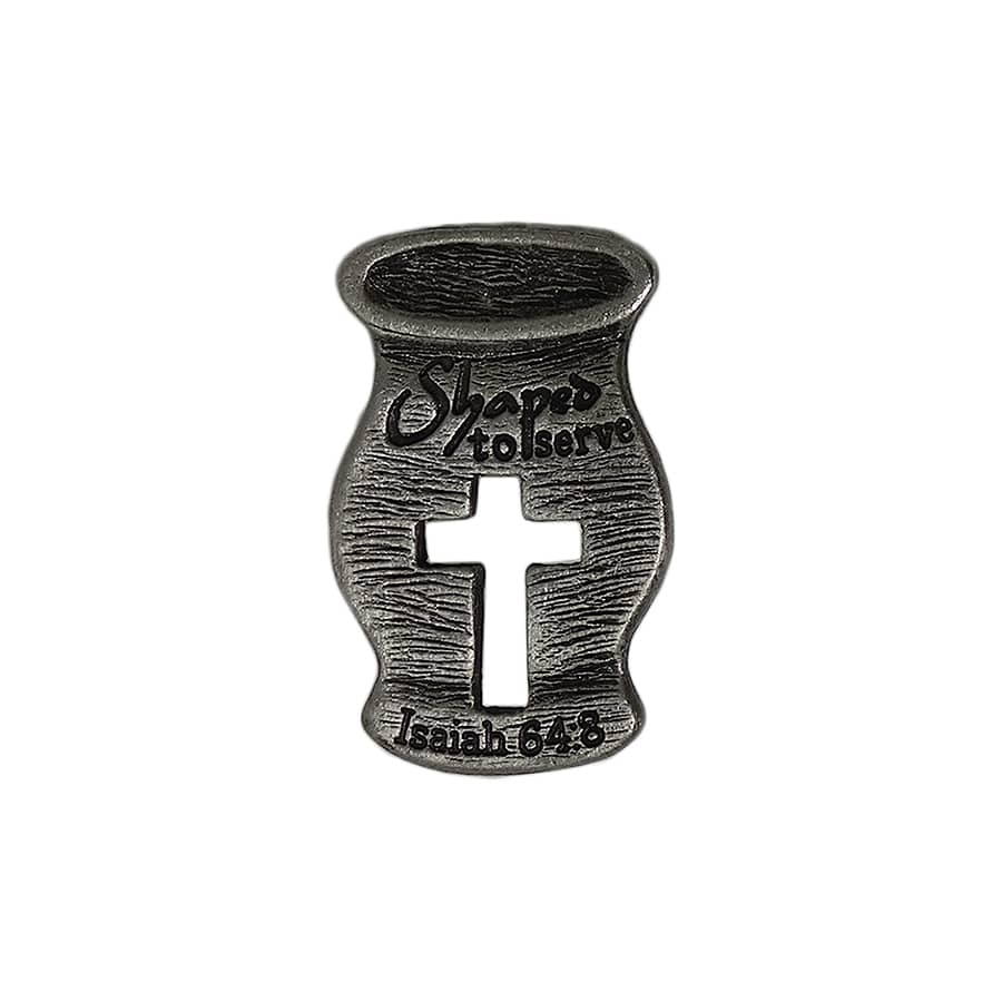 Shaped to serve ピンズ  Isaiah 64:8 クロス 留め具付き CTA
