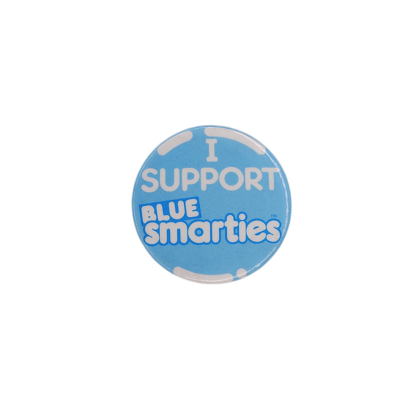 I SUPPORT BLUE smarties 缶バッジ バッチ