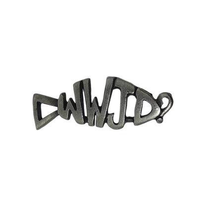 WWJD? ピンズ ジーザスフィッシュ 留め具付き