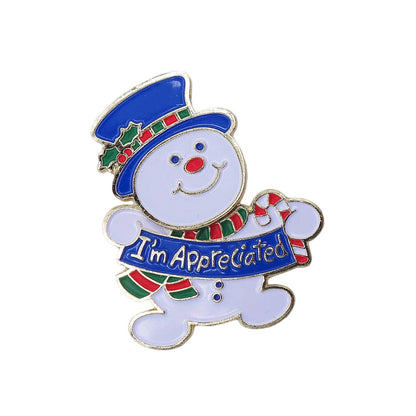 雪だるま I'm Appreciated ピンズ クリスマス　ユニーク(バネ)