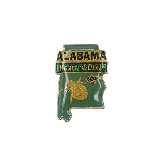 ALABAMA アラバマ州 地図型 ピンズ Heart of Dixie カメリア 椿の花