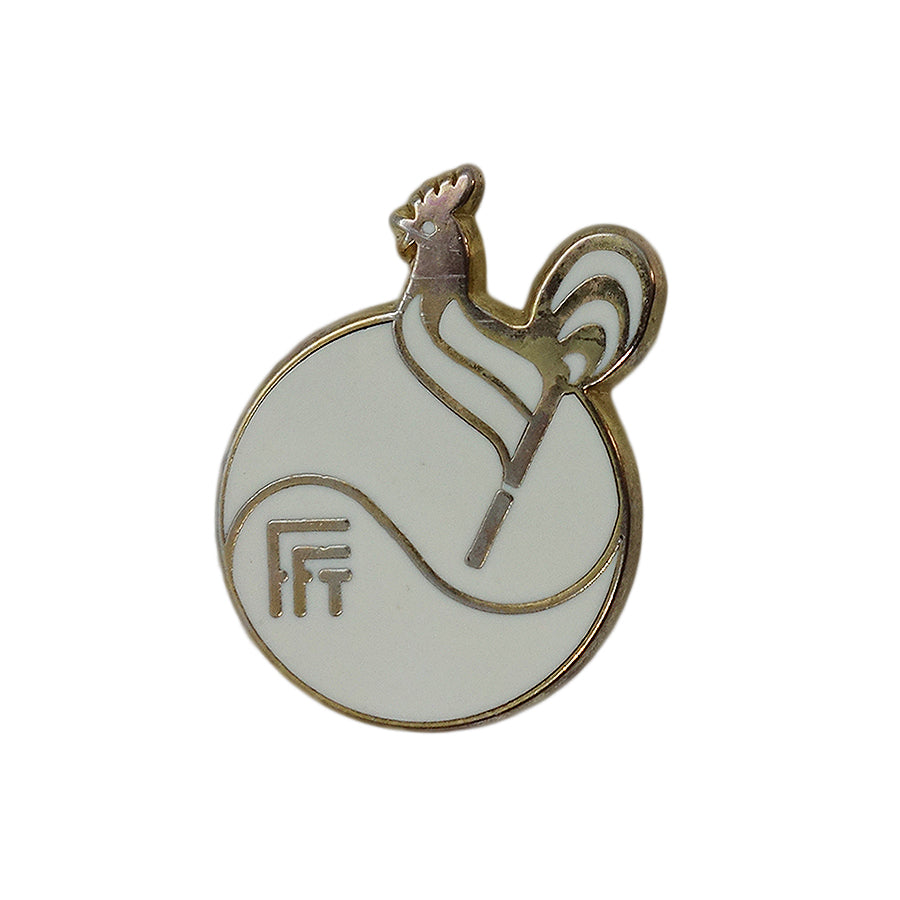 FFT フランステニス連盟 ピンズ ニワトリ ヴィンテージ 留め具付き 白ver.