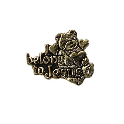 I belong to Jesus ピンズ テディベア 留め具付き