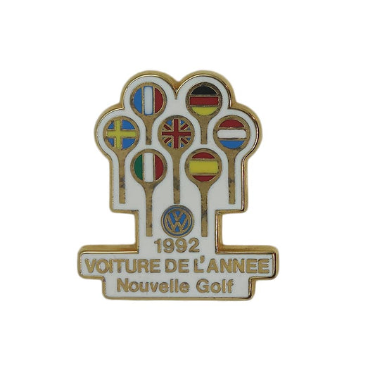 VW フォルクスワーゲン Golf カーオブザイヤー 1992 ピンズ Jacabi 留め具付き