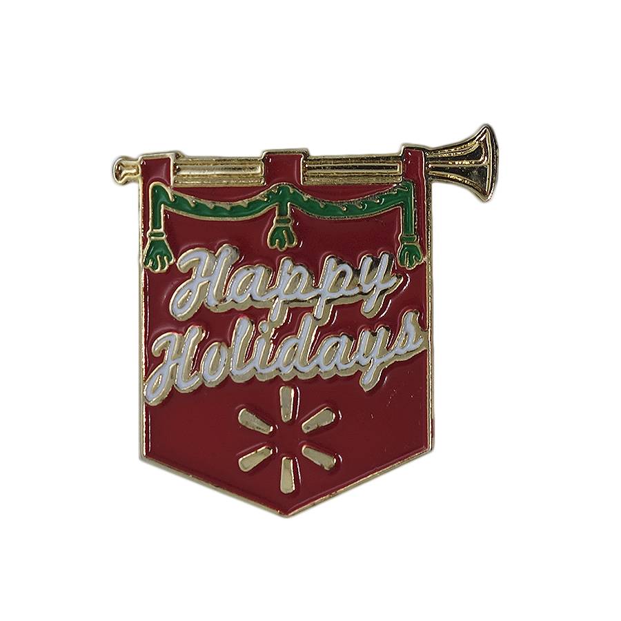 Happy Holidays クリスマス ピンズ ハッピーホリデイ 留め具付き