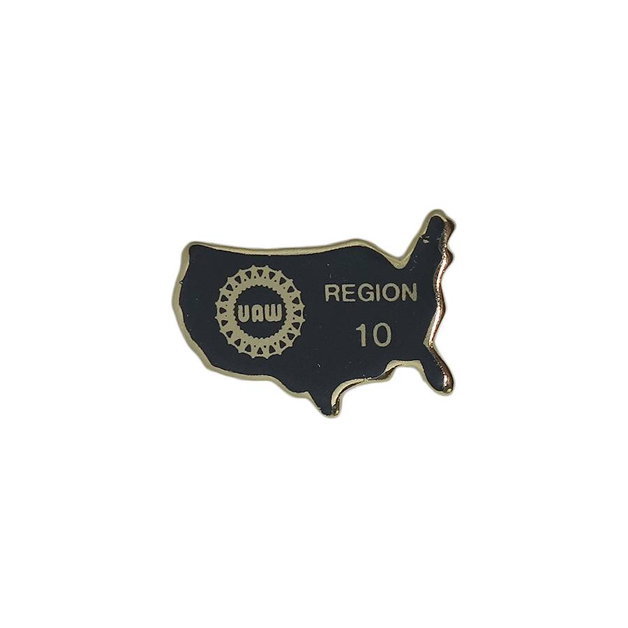 UAW ピンズ 全米自動車労働組合 アメリカ 地図型 留め具付き
